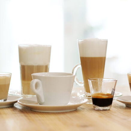 Cafe. Delicious cappuccino on the table